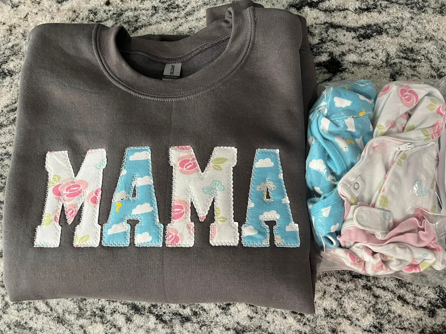 MAMA Baby Onesie Embroidered Sweatshirt