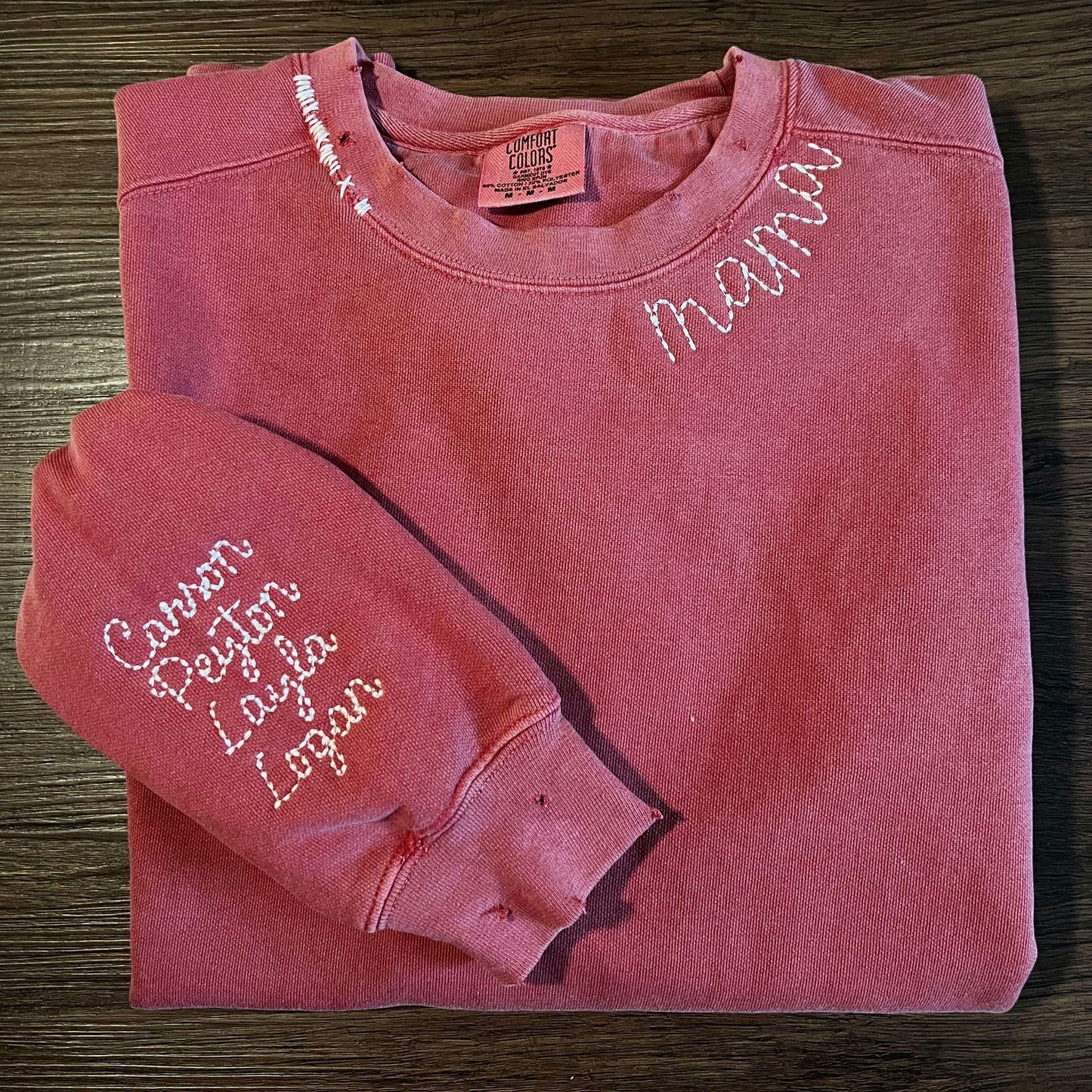 Embroidered Distressed Sweatshirt