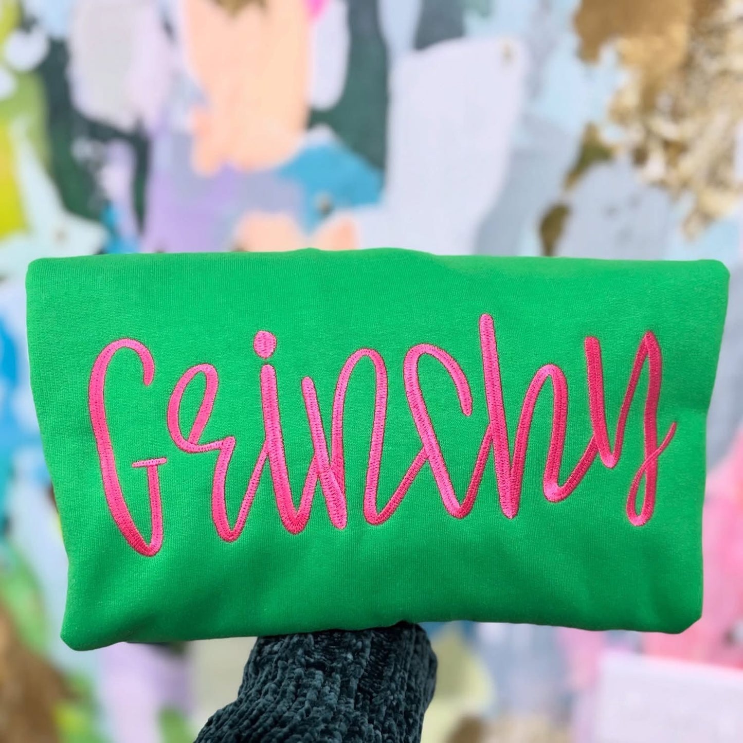 Grinchy Embroidered Sweatshirt