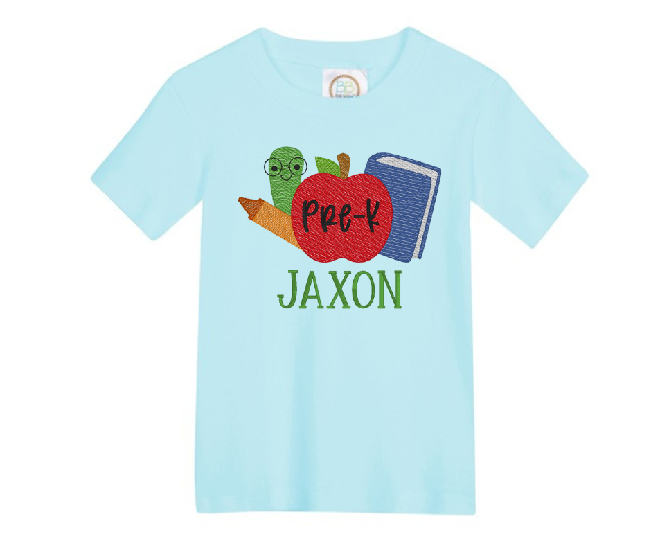 Embroidered School Supplies Shirt