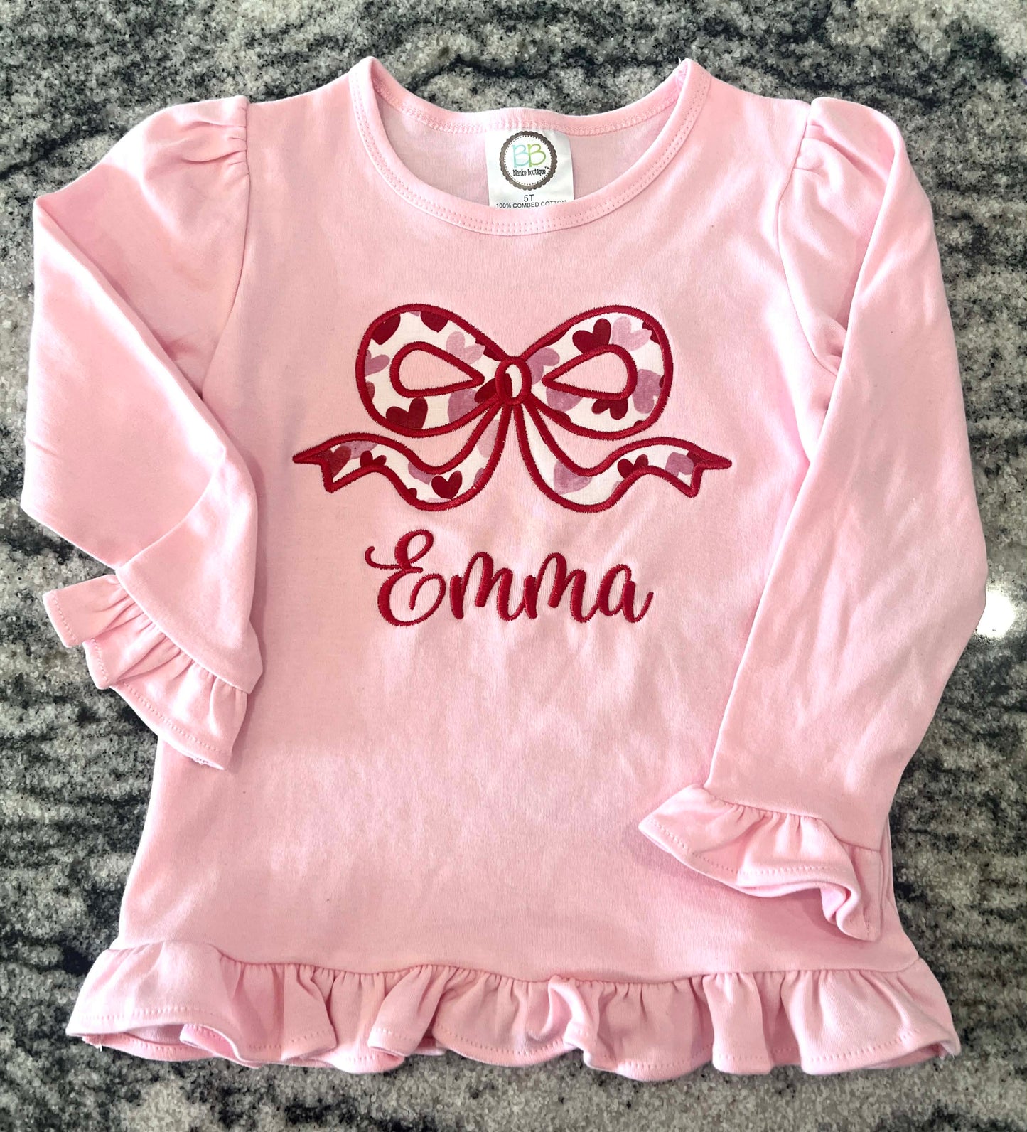 Bow Valentine Girls Shirt