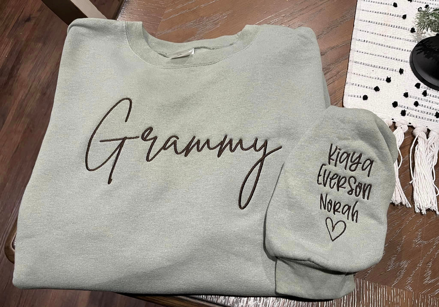 Your title with names on sleeve embroidered