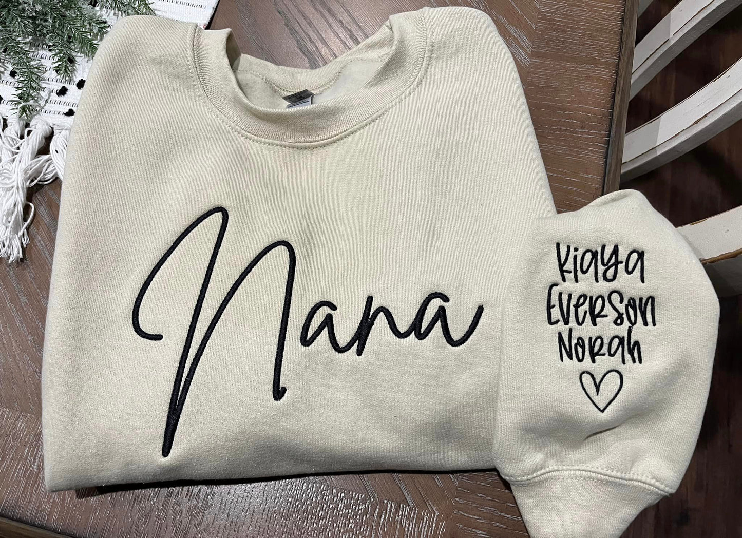 Your title with names on sleeve embroidered