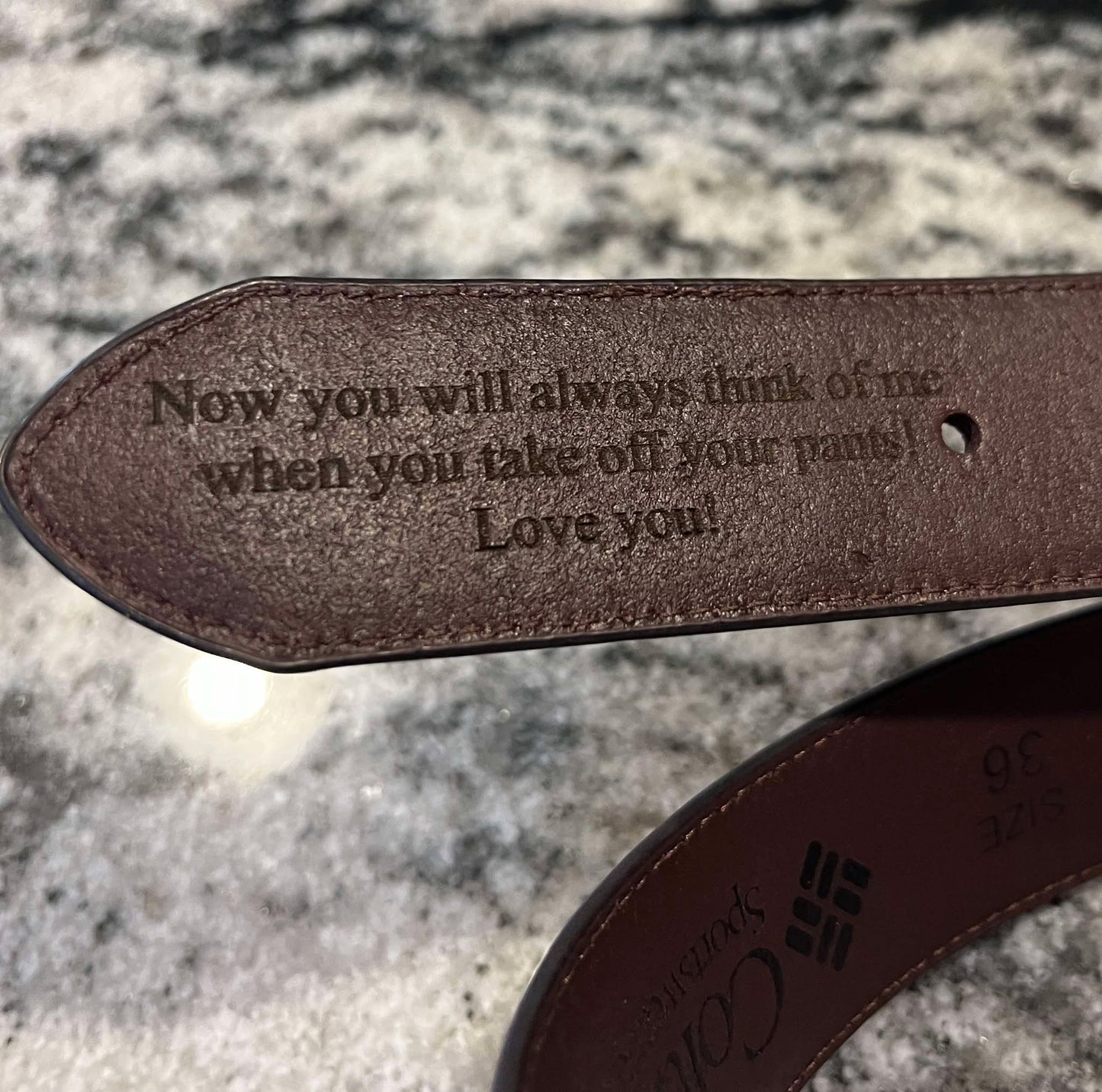 Columbia Men's Engraved Belt