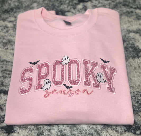 Spooky Season Glitter Embroidered Sweatshirt