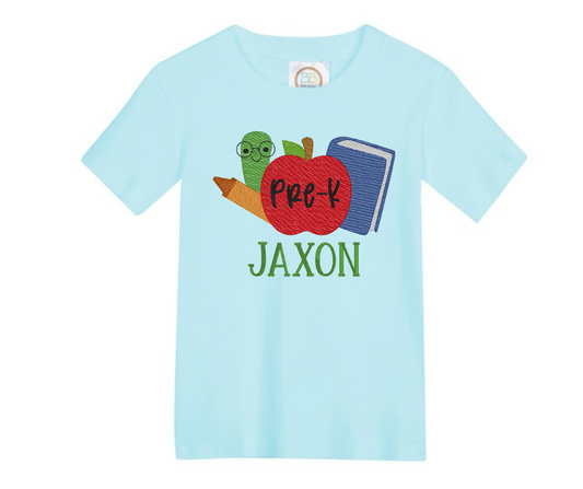 Embroidered School Supplies Shirt